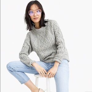 NWT J Crew donegal cable sweater S